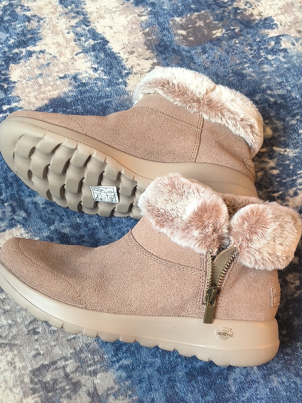 Women's Cozy Faux-Fur Ankle Boots in Taupe